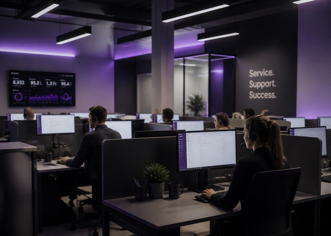 Steven Square contact center agents at work on a 24/7 operations floor